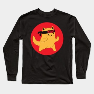 Cute Karate Cat Long Sleeve T-Shirt